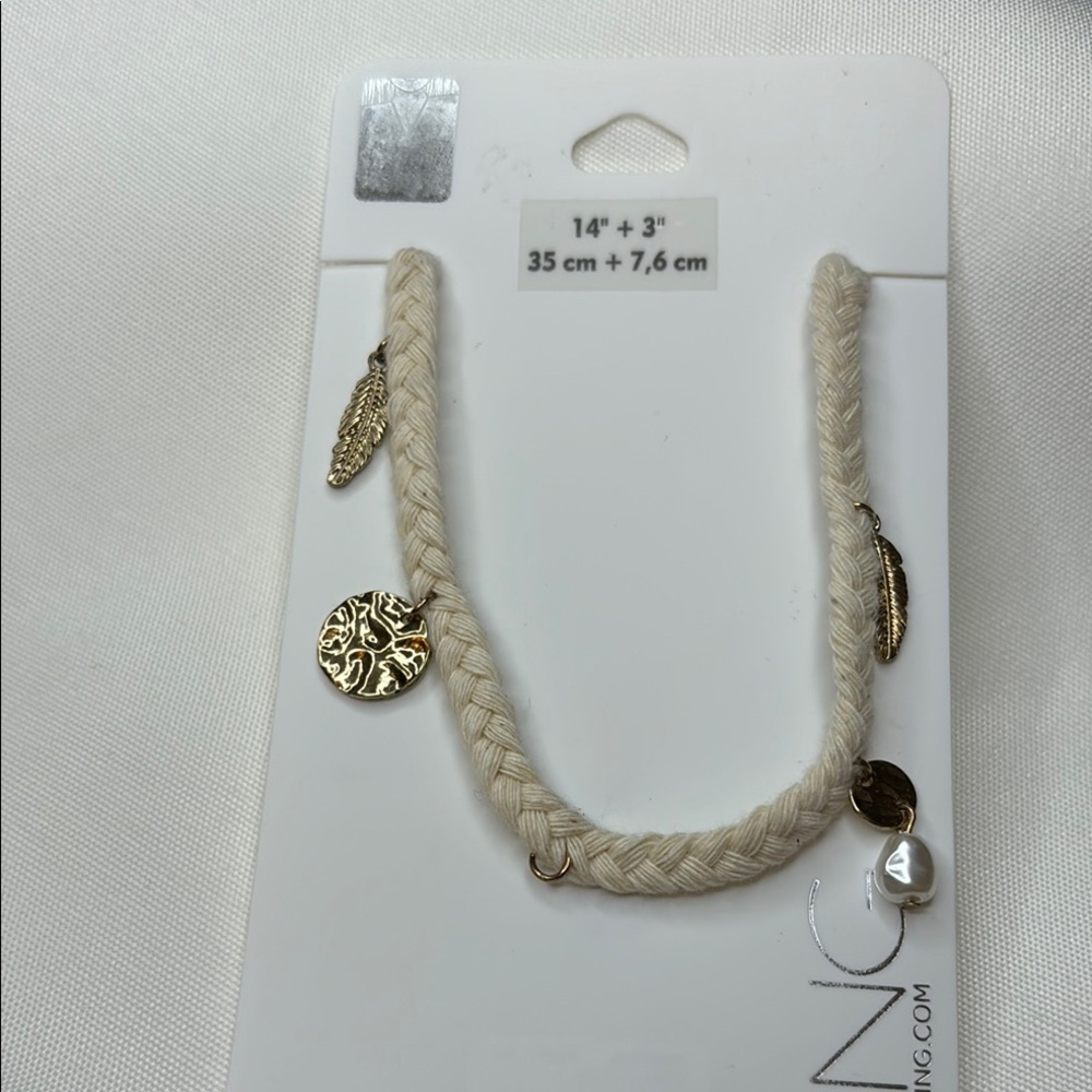 Icing Gold and Beige Rope Necklace